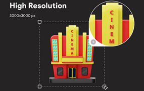 电影院和电影3D图标