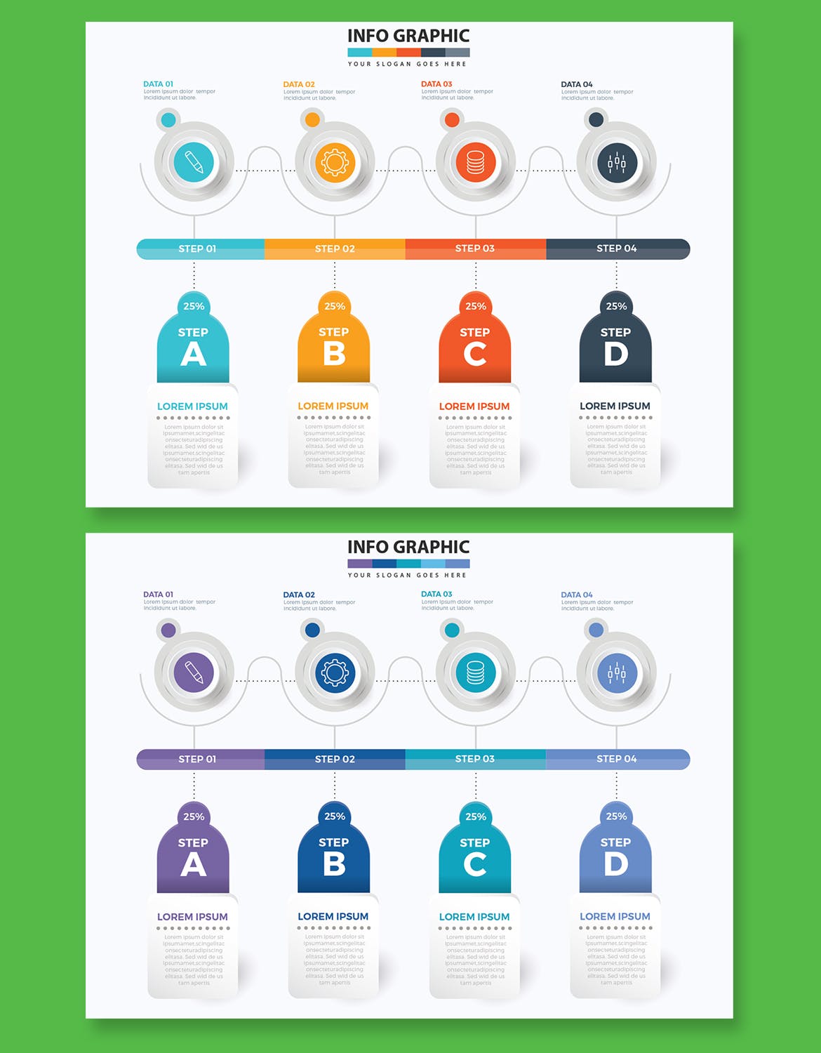 日程表信息图表设计素材 Timeline Infographic Design 幻灯图表 第3张