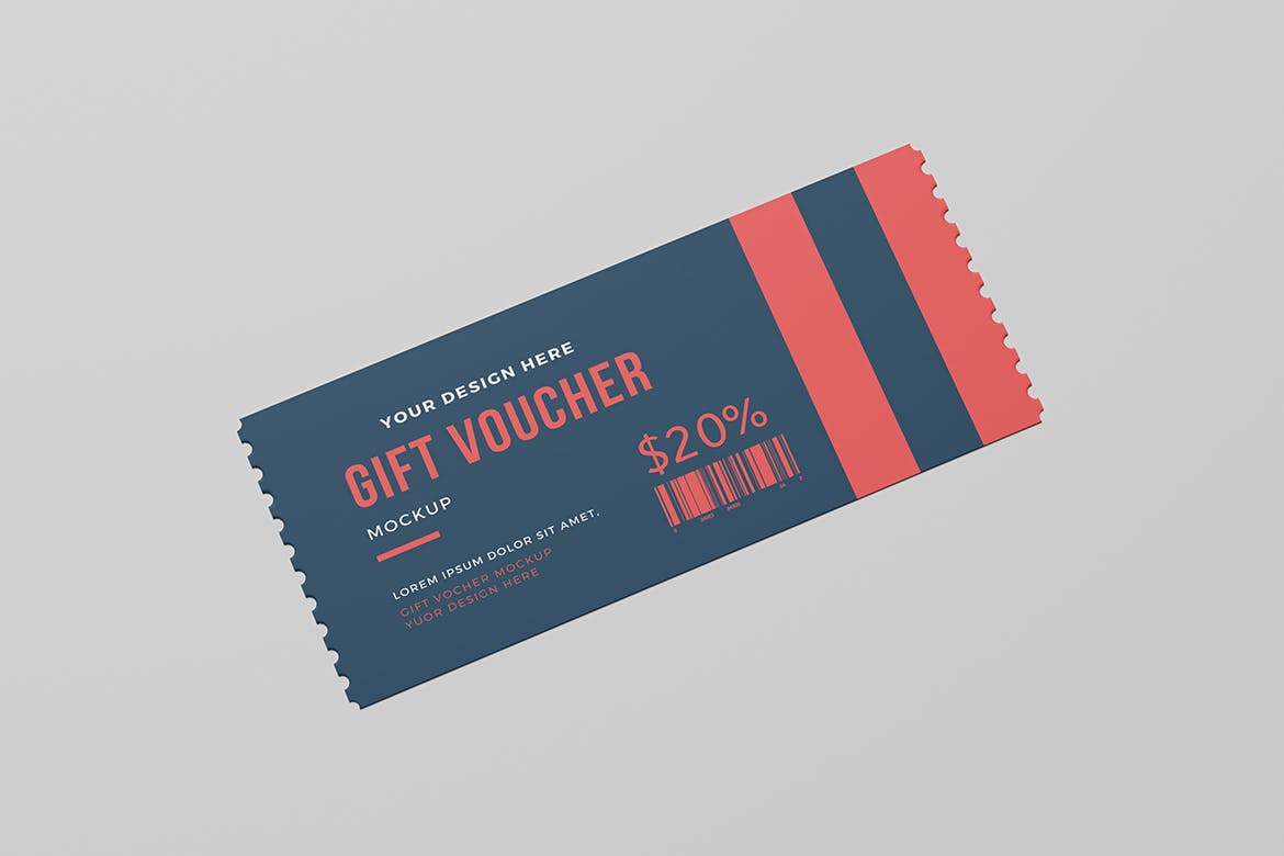 礼品券门票设计样机 Gift Voucher Mockup 样机素材 第4张