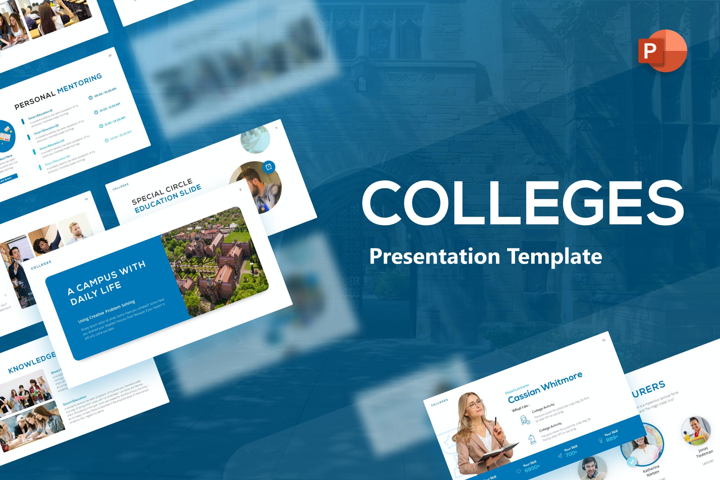 专业学院院校PPT素材 Colleges Professional PowerPoint Template 幻灯图表 第1张