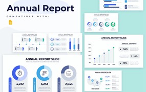 现代年度报告信息图表谷歌幻灯片创意模板 Business Annual Report Google Slides Infographics