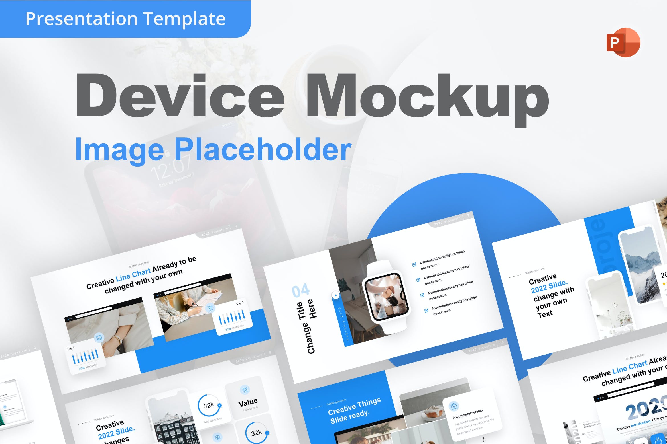 设备样机PPT创意模板 Device Mockup PowerPoint Template 幻灯图表 第1张