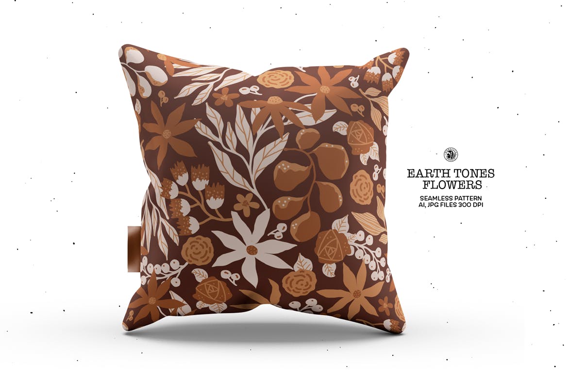 泥土色调花卉图案 Earth Tones Floral Pattern 图片素材 第4张