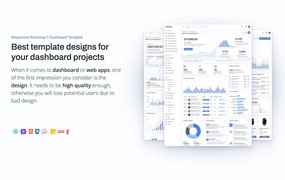 优质仪表板和管理网站模板 DashByte React 18 & Bootstrap 5 Dashboard Template
