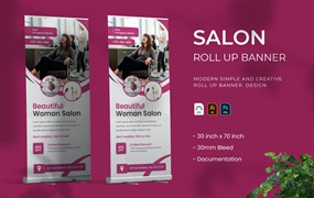 美发沙龙广告易拉宝模板 Salon – Roll UP Banner