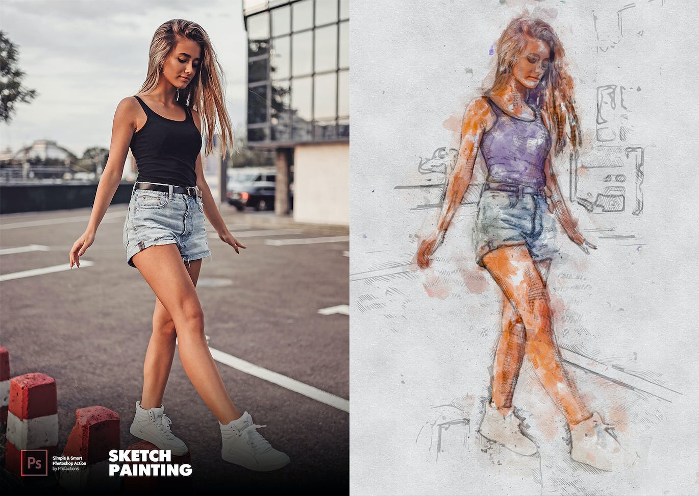 素描绘画效果照片处理ps动作 Sketch Painting Photoshop Action 插件预设 第6张