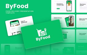 食品配送应用程序谷歌幻灯片模板下载 Byfood – Food Delivery Google Slides Template