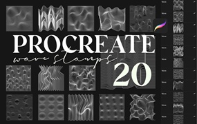 Procreate波浪线印章笔刷 Procreate Wave line Stamps