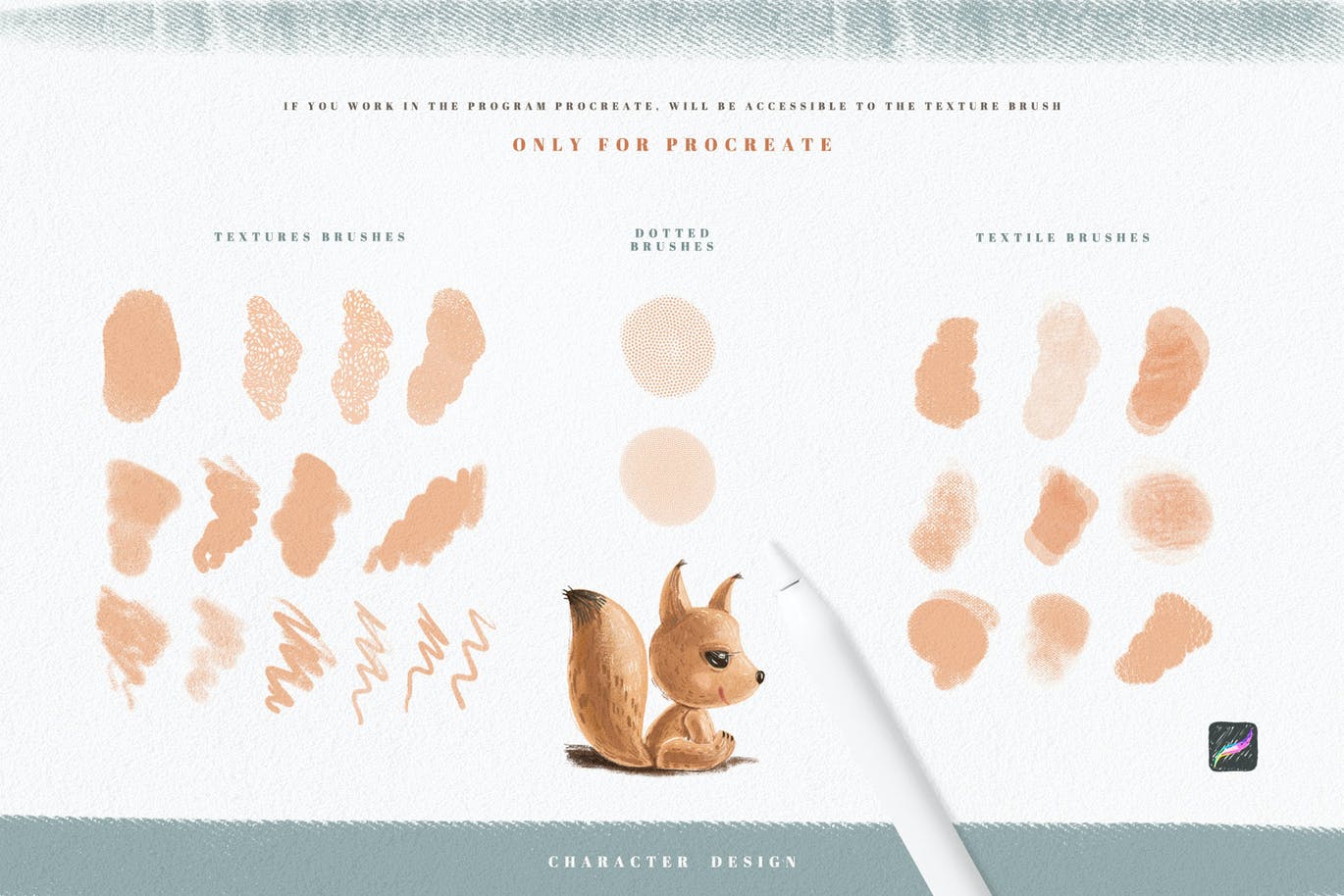 可爱角色Procreate网格笔刷 Procreate Grids for Creating Cute Characters 笔刷资源 第3张