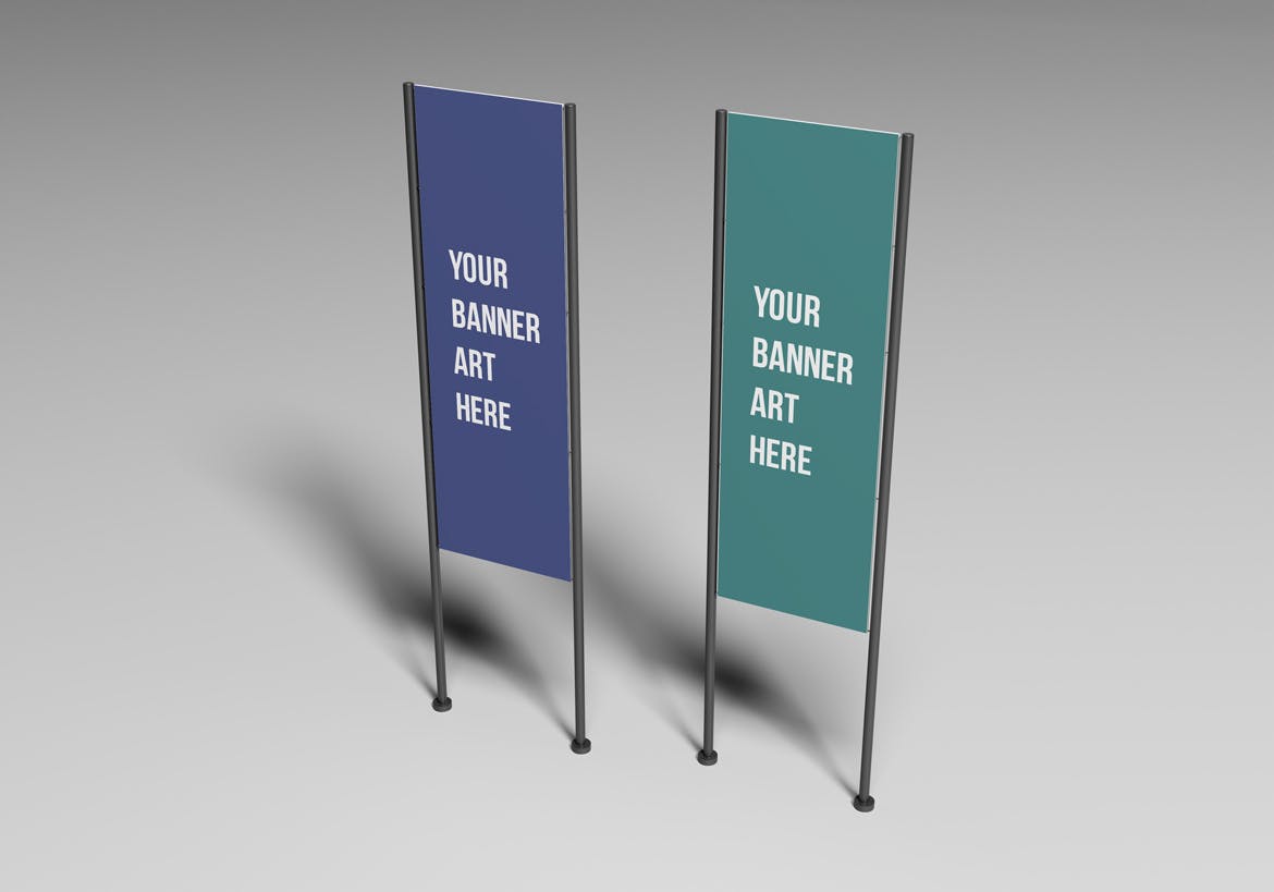 垂直广告横幅Banner样机图 Vertical Banners Mockups 样机素材 第2张