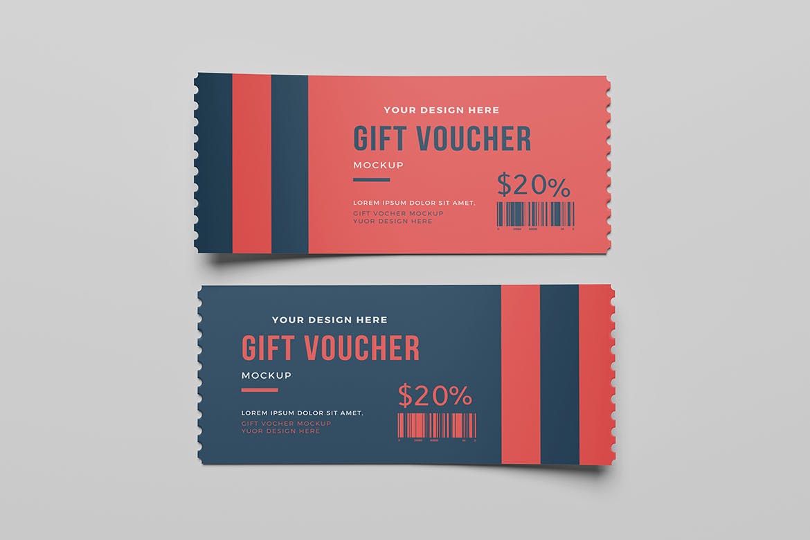 礼品券门票设计样机 Gift Voucher Mockup 样机素材 第5张