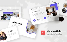 数字营销PPT演示幻灯片模板 Markethic – Digital Marketing PowerPoint Template