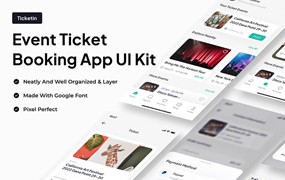活动门票预订App应用程序 UI 套件