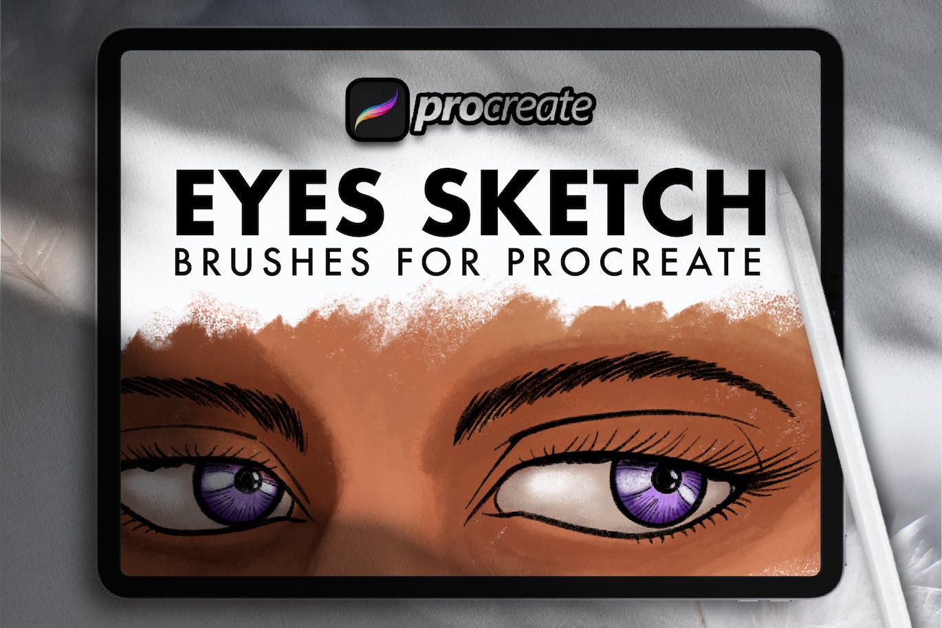 人体眼睛Procreate绘画笔刷素材 Dans Eyes Anatomy Brush Stamp Procreate 笔刷资源 第1张