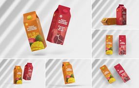 果汁/牛奶盒包装设计样机 Juice Box Mockup