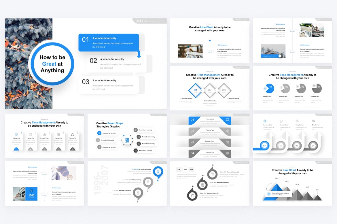 日程表和流程PPT幻灯片模板素材 Timeline & Process PowerPoint Template 幻灯图表 第2张