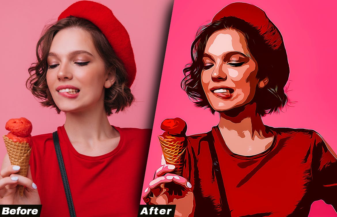 卡通效果照片处理Photoshop动作 Cartoon Effect Photoshop Action 插件预设 第6张