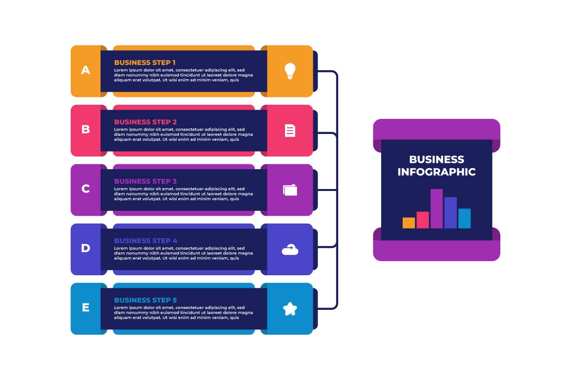 多彩专业商业信息图表模板 Colorful Professional Business Infographic 幻灯图表 第1张