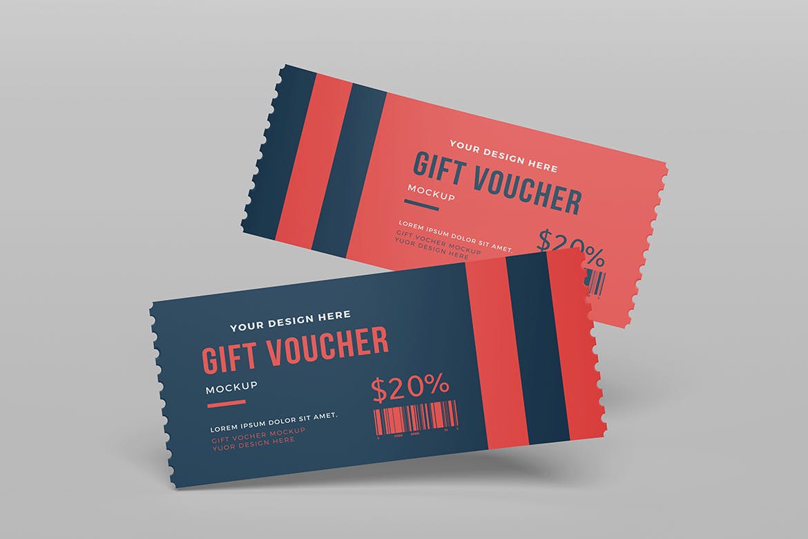 礼品券门票设计样机 Gift Voucher Mockup 样机素材 第3张