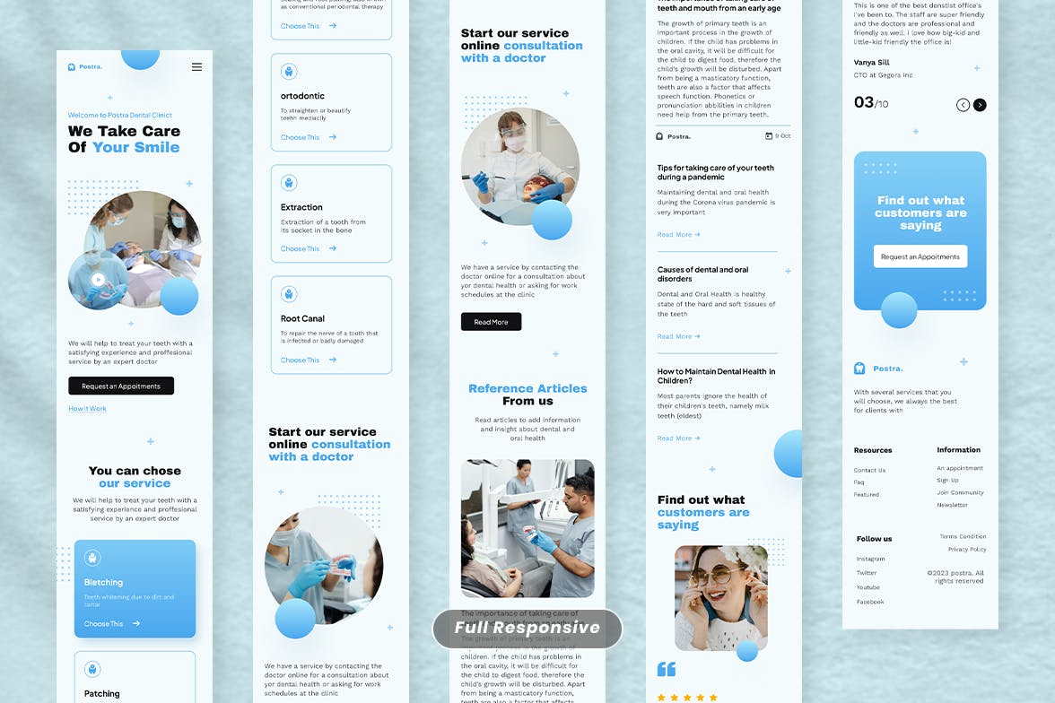 牙科网站着陆页模板 Dental Landing Page – Postra APP UI 第3张