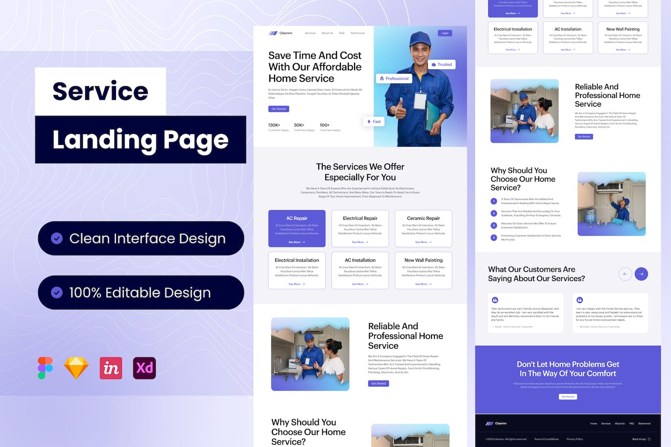 服务网站着陆页UI套件 Service Landing Page UI KIT APP UI 第1张