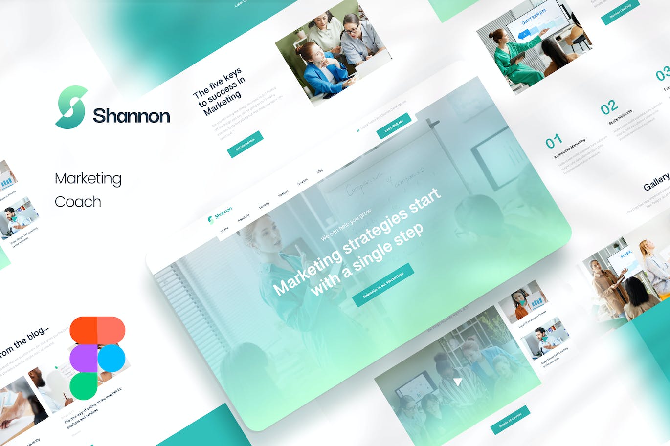 营销教学辅导网站设计Figma模板 Shannon Marketing Coach Figma Template APP UI 第1张