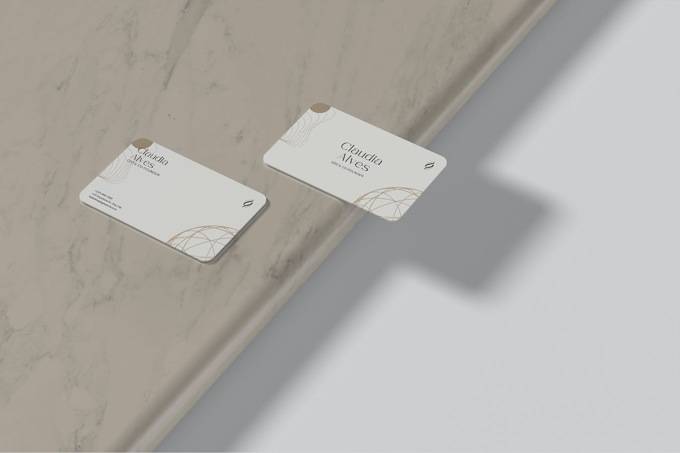 圆角名片设计展示样机图 Business Card Mockup 样机素材 第4张