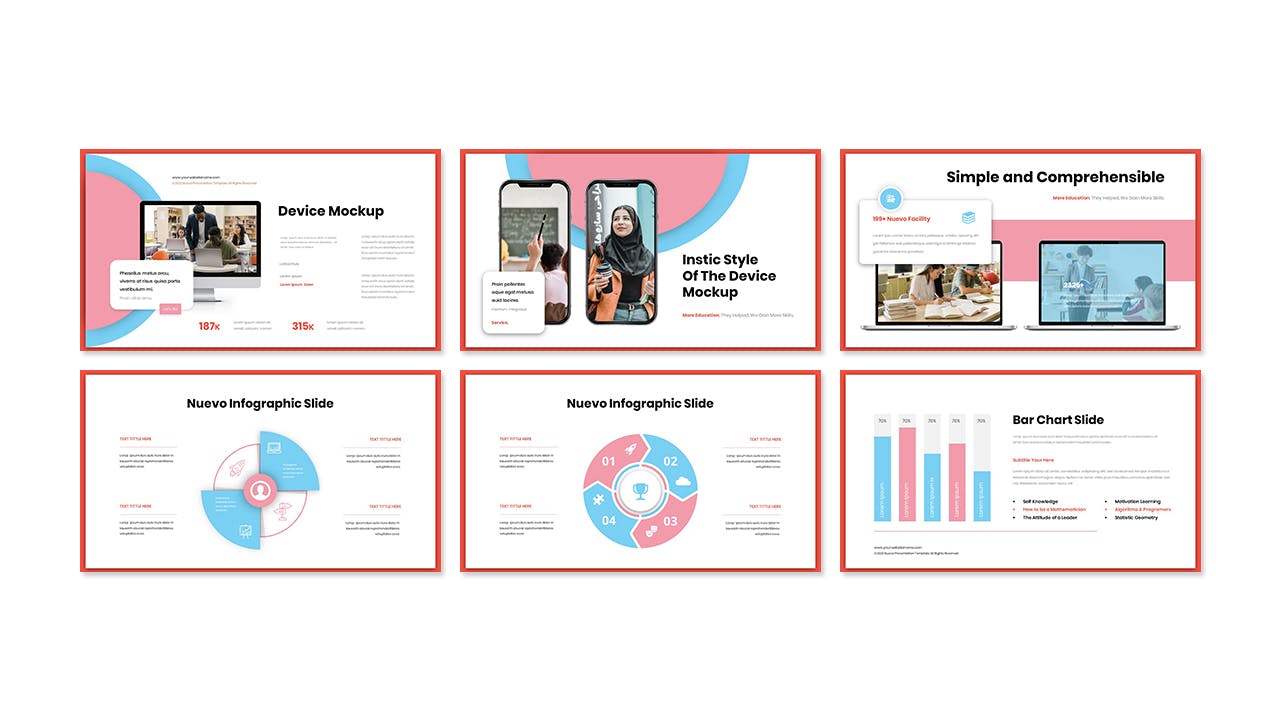 教育方案Powerpoint幻灯片模板 Nuevo – Education Presentation PowerPoint Template 幻灯图表 第4张