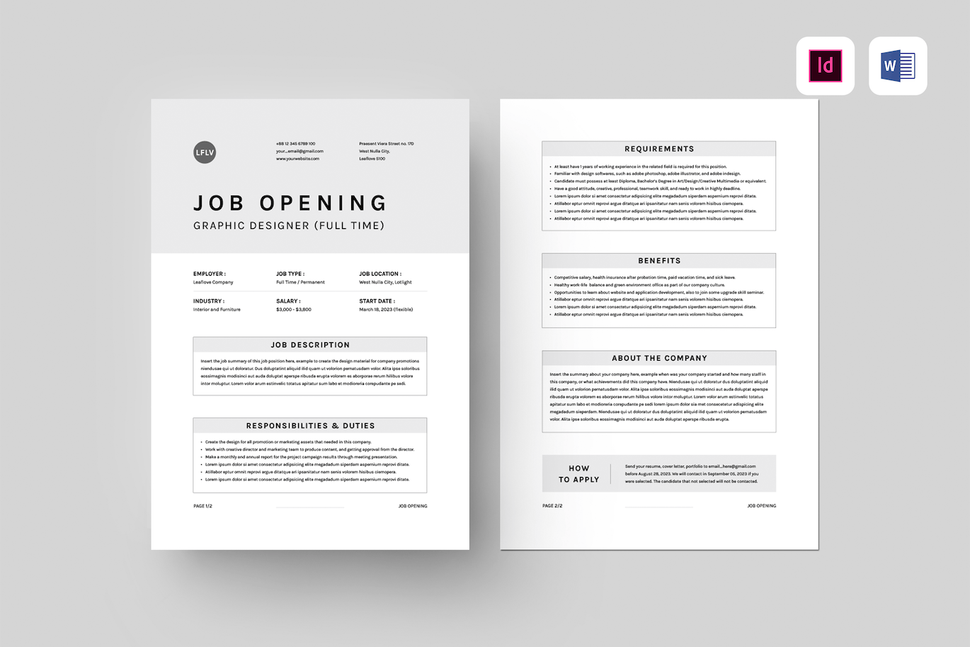 工作岗位发布传单模板 Job Posting Template 设计素材 第1张