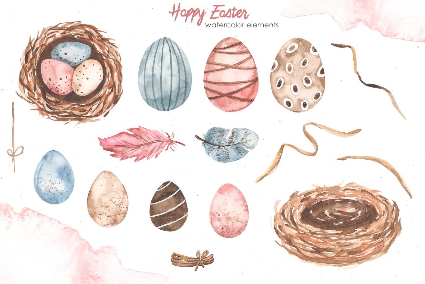 复活节快乐元素水彩画集 Happy Easter watercolor 图片素材 第12张