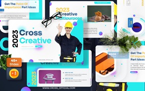 创意设计演示PPT演示文稿 Cross – Creative Powerpoint Template