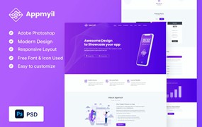 App应用程序网站着陆页模板 Appmyil – App Landing Page