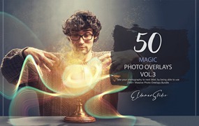 50个魔法彩色波浪线条照片叠层背景素材v3 50 Magic Photo Overlays – Vol. 3