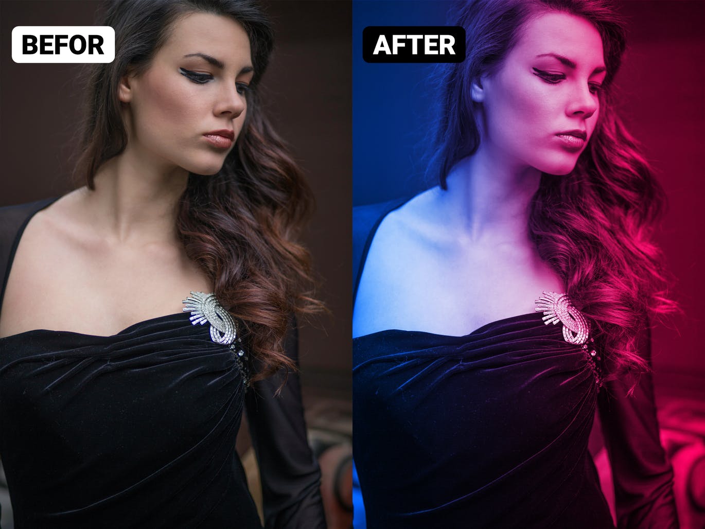 双色调光效照片效果PS动作 Dual Lighting Photoshop Action 插件预设 第7张