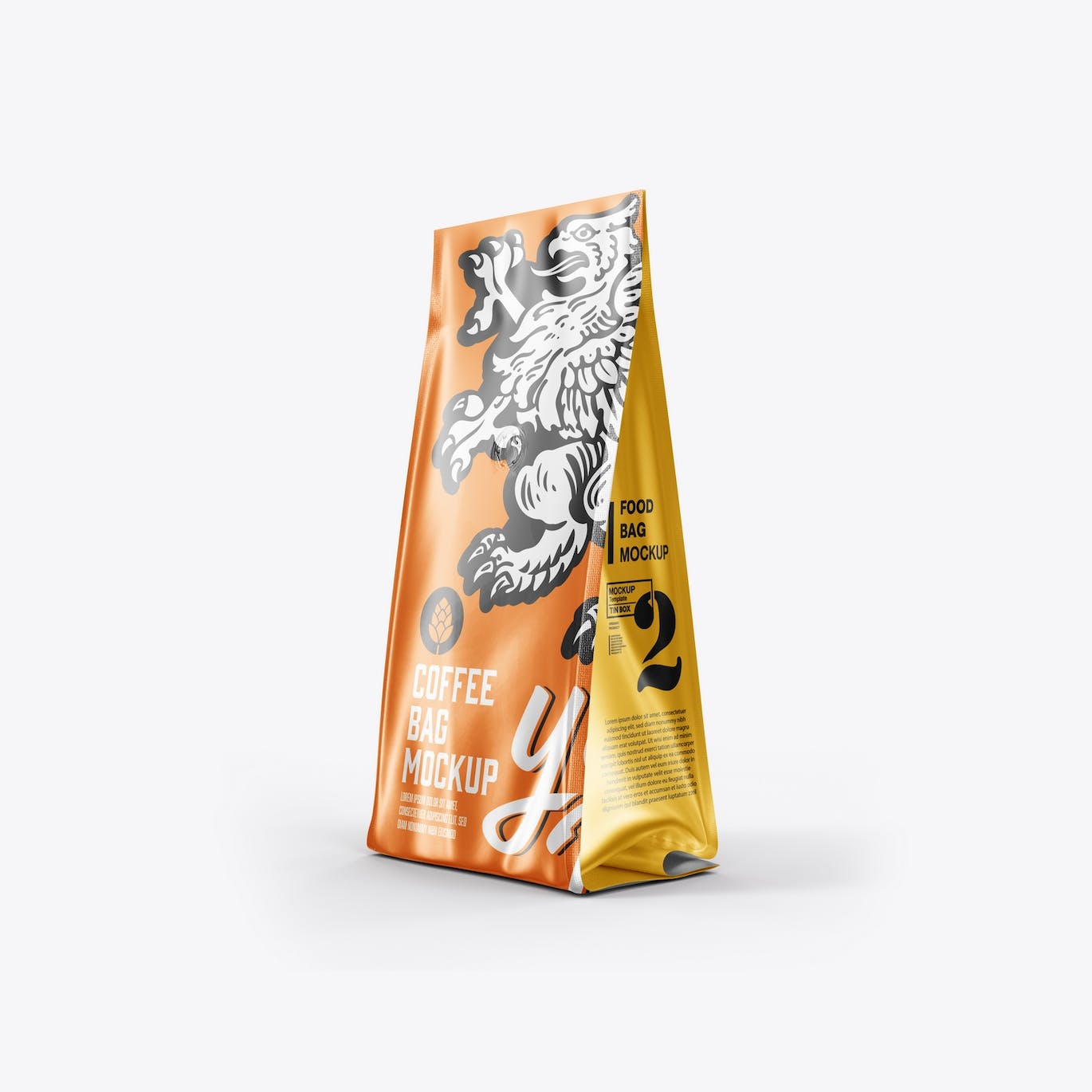 金属纸咖啡袋包装展示样机图 Set Metallic Paper Coffee Bag Mockup 样机素材 第9张