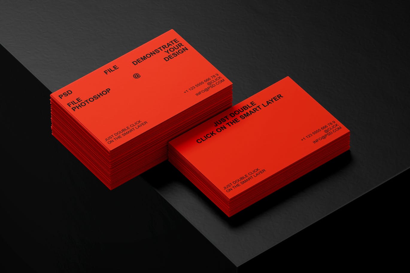 堆叠艺术名片效果图样机psd模板 Business Card Mockup 样机素材 第1张