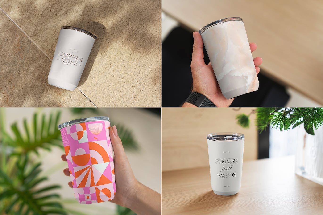 玻璃饮水杯包装设计样机素材包 Tumbler MockUps Pack 样机素材 第4张