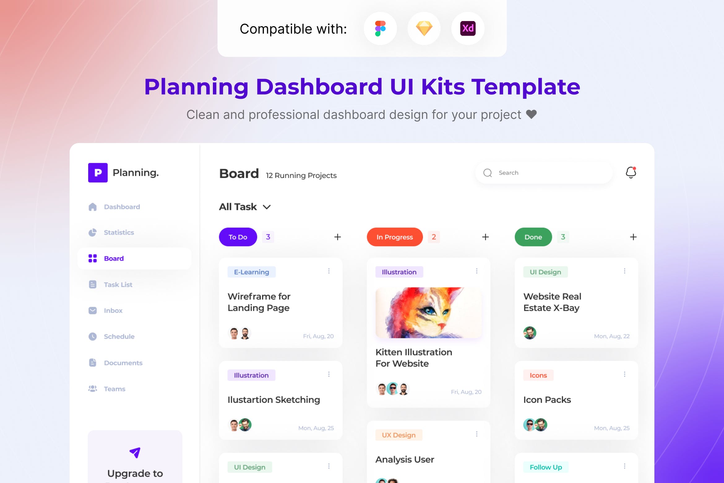 规划App移动应用UI套件模板 Planning Mobile App UI Kits Template APP UI 第1张