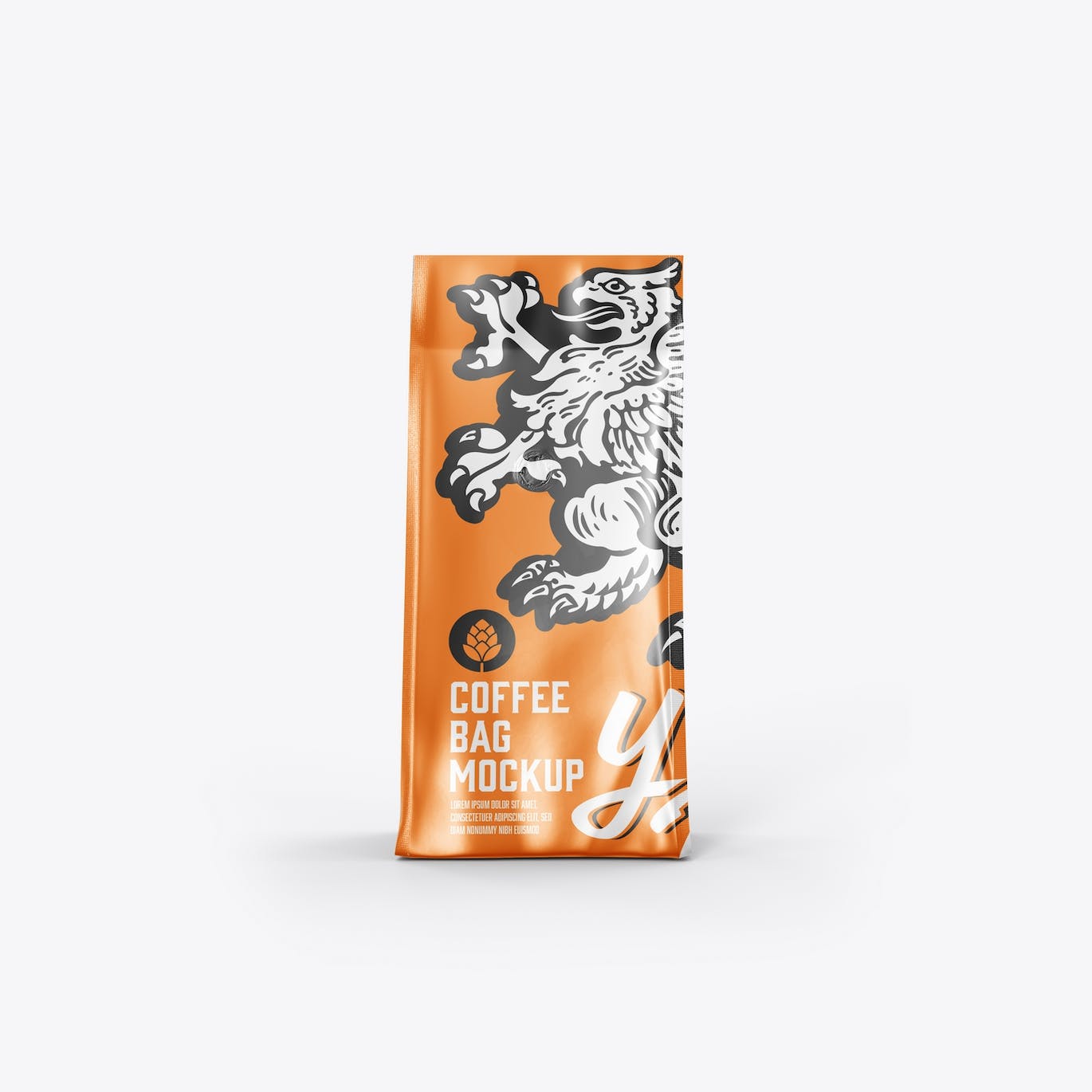 金属纸咖啡袋包装展示样机图 Set Metallic Paper Coffee Bag Mockup 样机素材 第2张