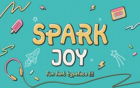 漫画风格无衬线字体素材 Spark Joy – Comic Display Font