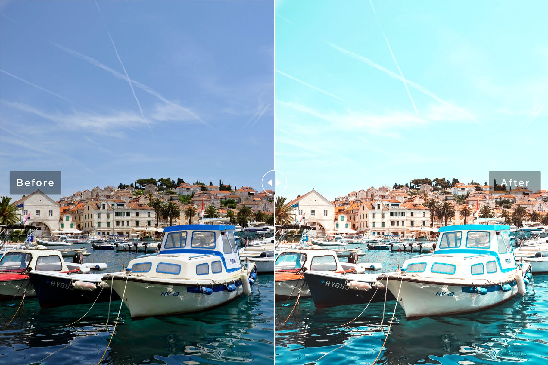 13款户外旅拍海边度假蓝调LT预设 Hvar 移动和桌面 Lightroom 预设 插件预设 第5张