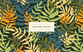 秋叶图案背景矢量素材 Autumn Leaves