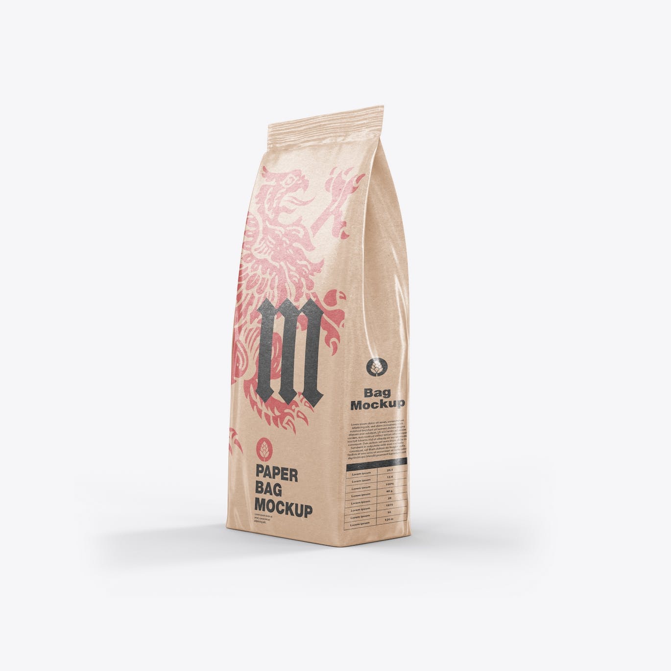 牛皮纸食品袋包装设计样机图 Pack Kraft Food Bag Mockup 样机素材 第6张