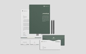 企业品牌文具VI设计样机图psd模板v1 Stationery Mockup