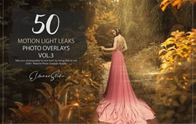 50个彩色漏光照片叠层背景素材v3 50 Motion Light Leaks Photo Overlays – Vol. 3