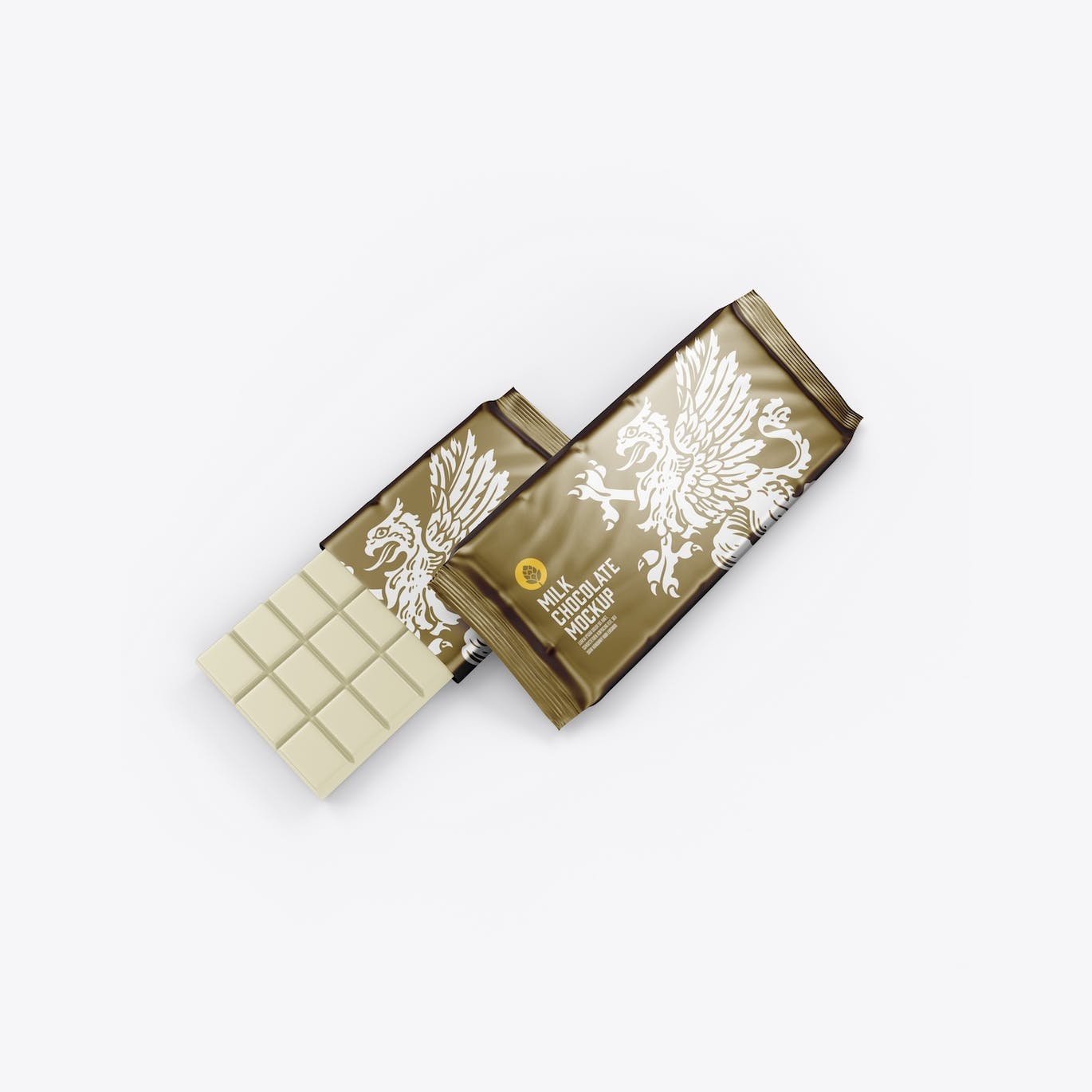 光亮的巧克力棒设计包装样机图 Set Glossy Chocolate Bar Mockup 样机素材 第3张