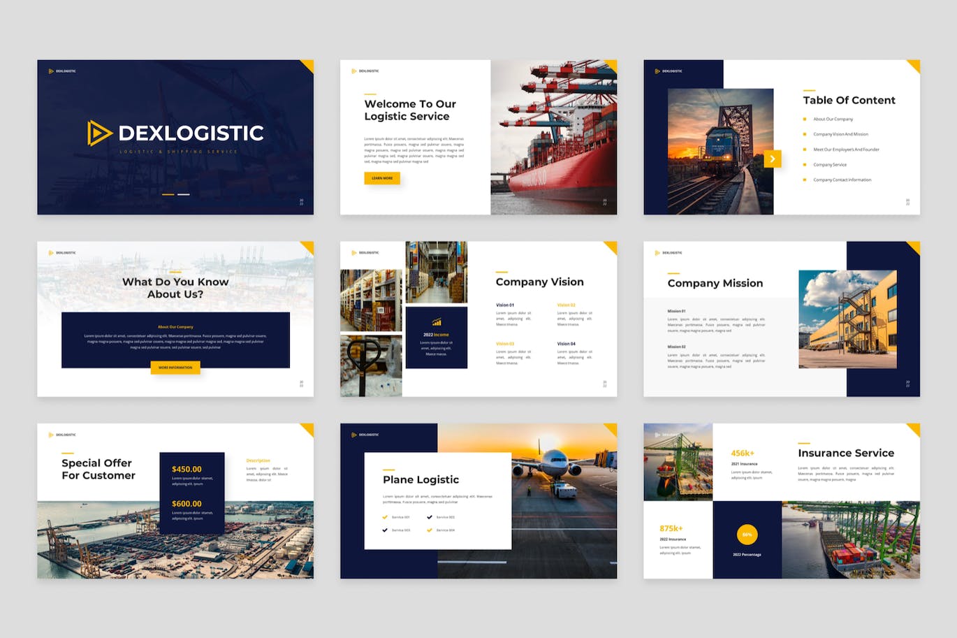 物流和航运服务PPT幻灯片模板素材 Dexlogistic – Logistic & Shipping Powerpoint 幻灯图表 第4张