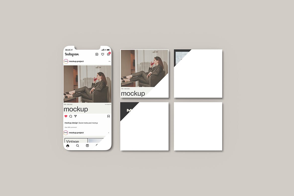 社交媒体Instagram手机屏幕样机psd模板 Social Media Instagram Mockup 样机素材 第3张