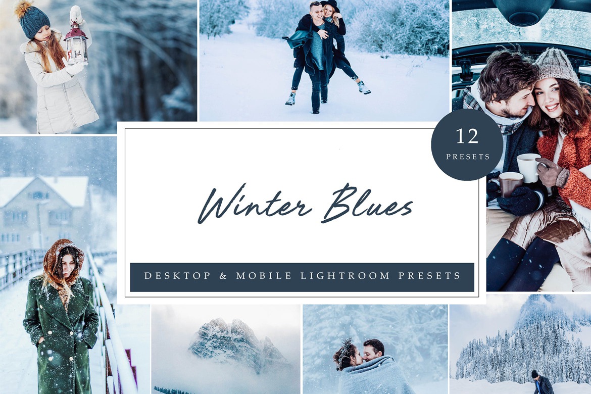 冬季蓝色滤镜照片后期处理lightroom预设 Lightroom Presets – Winter Blues 插件预设 第1张