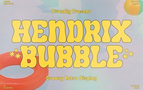 经典复古风格字体素材 Hendrix Bubble Groovy Retro Display